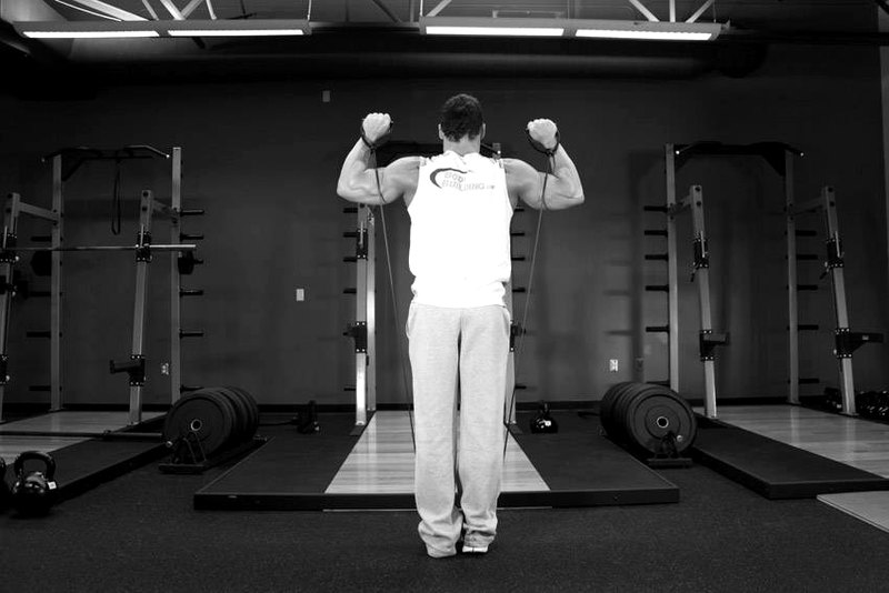 Shoulder Press - With Bands — start position demonstration photo