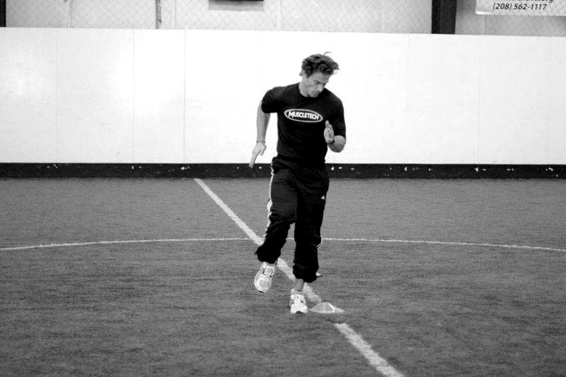 Single-Cone Sprint Drill — start position demonstration photo