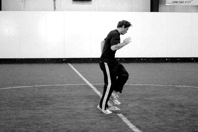 Single-Cone Sprint Drill — end position demonstration photo