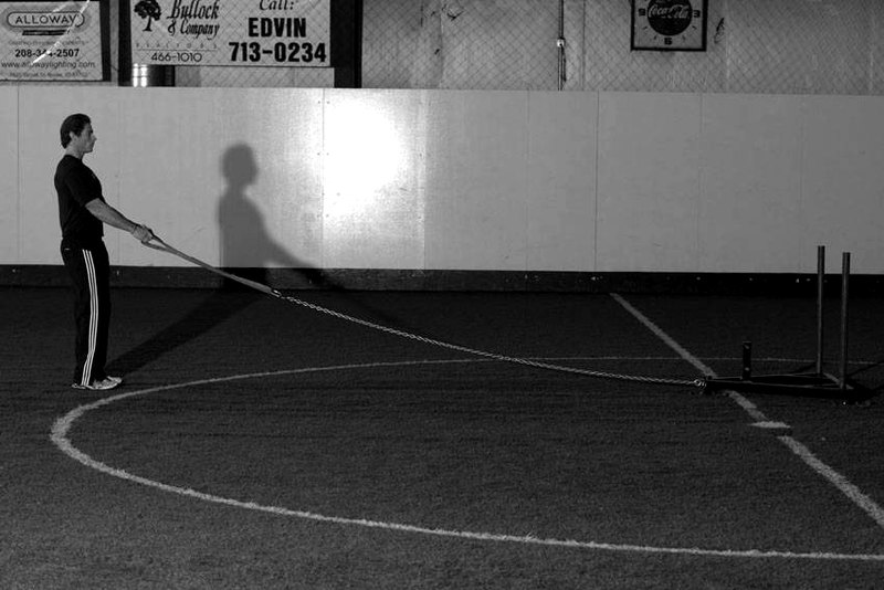 Sled Reverse Flye — start position demonstration photo