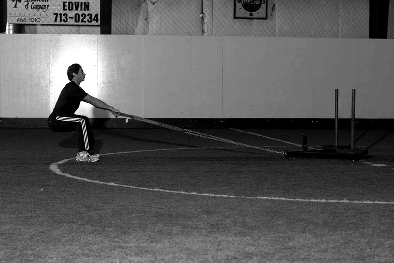 Sled Row — start position demonstration photo
