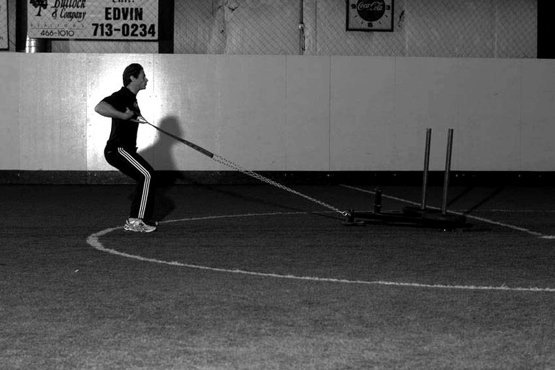 Sled Row — end position demonstration photo