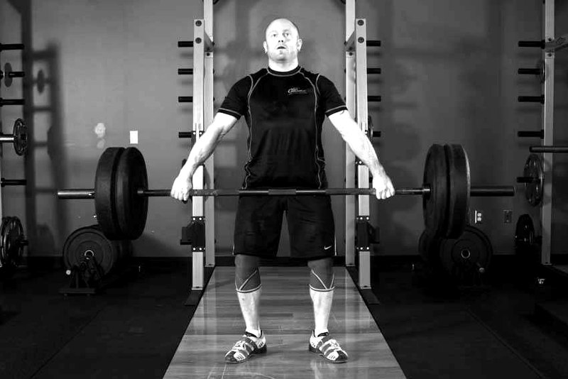 Snatch Deadlift — end position demonstration photo