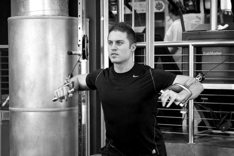 Standing Cable Chest Press — start position demonstration photo