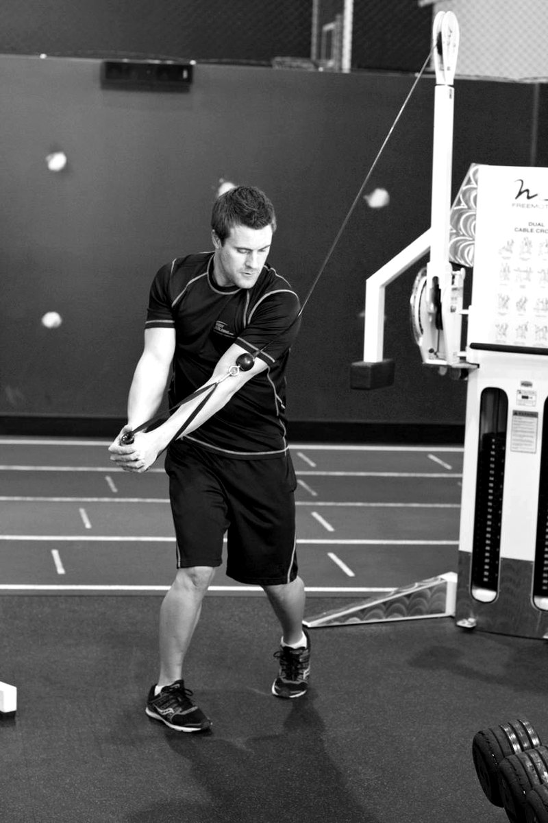 Standing Cable Wood Chop — end position demonstration photo
