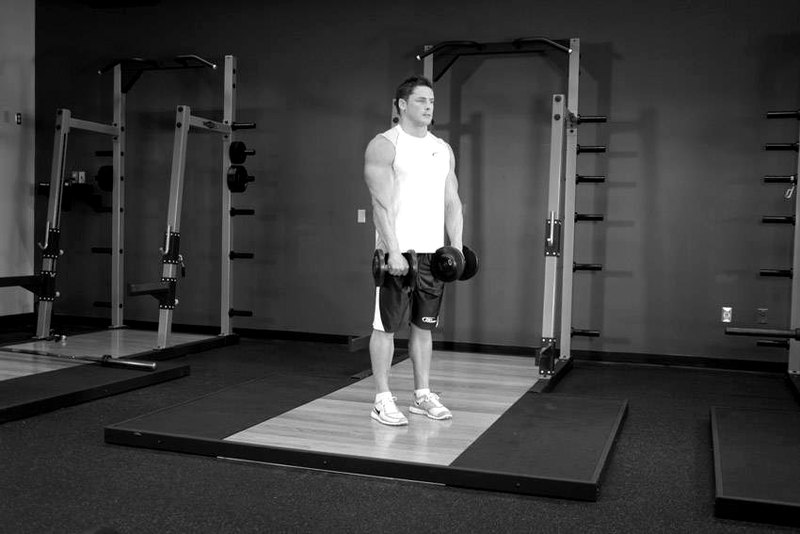 Standing Dumbbell Reverse Curl — start position demonstration photo