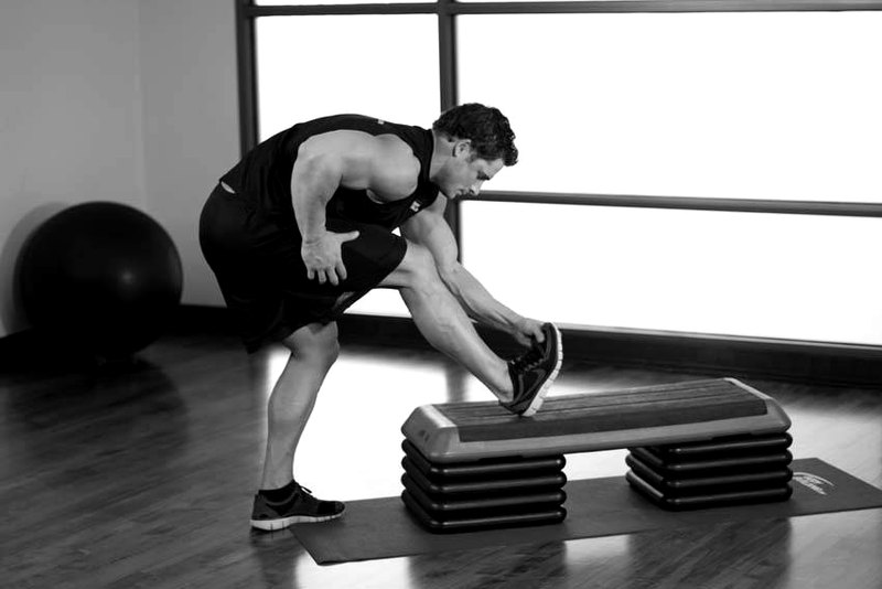 Standing Gastrocnemius Calf Stretch — start position demonstration photo