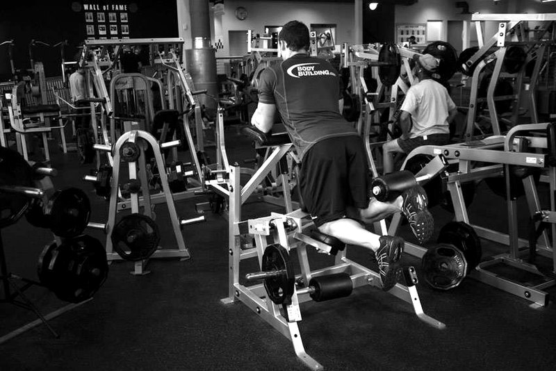 Standing Leg Curl — end position demonstration photo