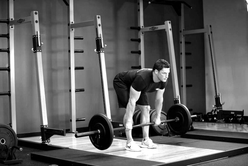 Stiff-Legged Barbell Deadlift — start position demonstration photo