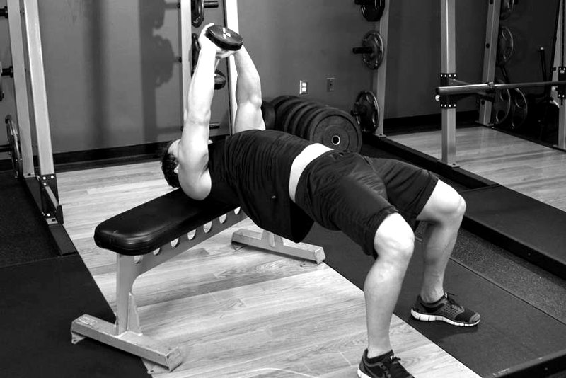 Straight-Arm Dumbbell Pullover — start position demonstration photo
