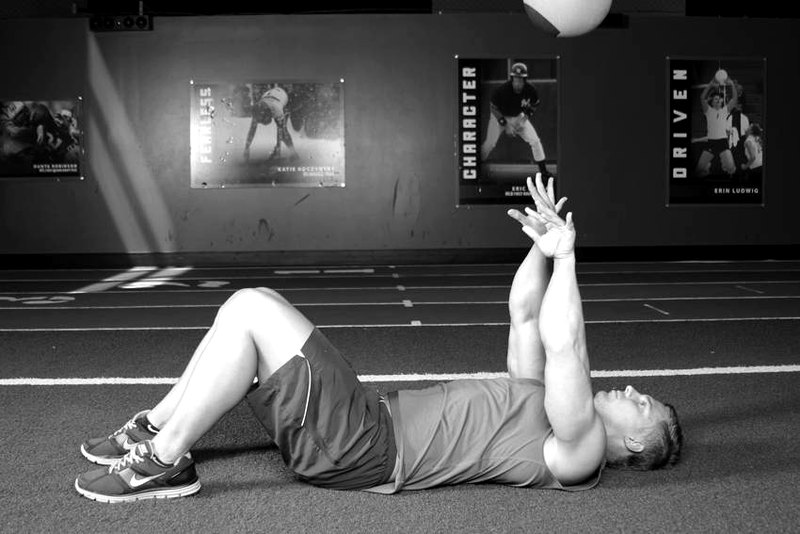 Supine Chest Throw — end position demonstration photo